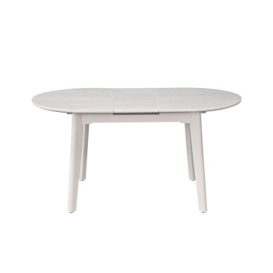 Išskleidžiamas valgomojo stalas ARES 120-150x85 cm, auksinis travertinas, pilkos kojos 1