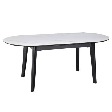 Išskleidžiamas valgomojo stalas ARES 120-150x85 cm, matinė balta 2