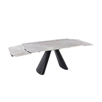 Išskleidžiamas valgomojo stalas CORVUS 165-240x90 cm, blizgi balta 1