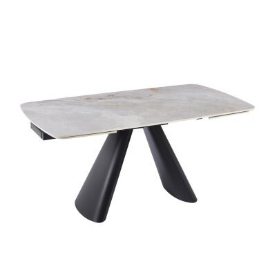 Išskleidžiamas valgomojo stalas CORVUS 165-240x90 cm, blizgi balta