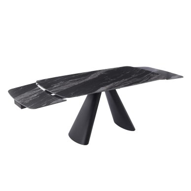 Išskleidžiamas valgomojo stalas CORVUS 165-240x90 cm, matinė „Black Galaxy“ 1