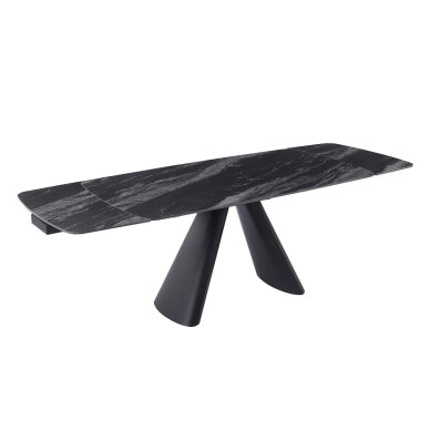 Išskleidžiamas valgomojo stalas CORVUS 165-240x90 cm, matinė „Black Galaxy“ 2