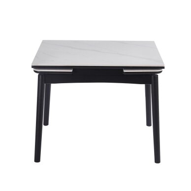 Išskleidžiamas valgomojo stalas DOVE 100-160x80 cm, matinė balta 2 Išskleidžiamas valgomojo stalas DOVE 100-160x80 cm, matinė balta 2