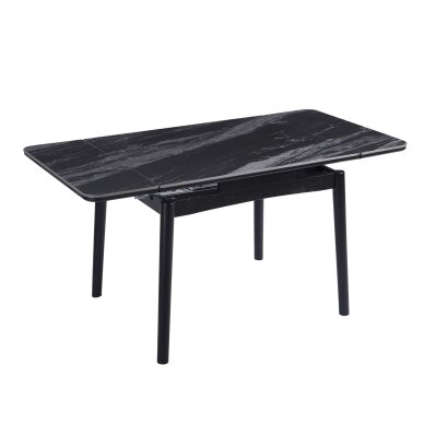 Išskleidžiamas valgomojo stalas DOVE 100-160x80 cm, matinė juoda 2