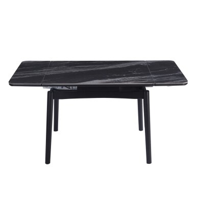 Išskleidžiamas valgomojo stalas DOVE 100-160x80 cm, matinė juoda 4 Išskleidžiamas valgomojo stalas DOVE 100-160x80 cm, matinė juoda 4