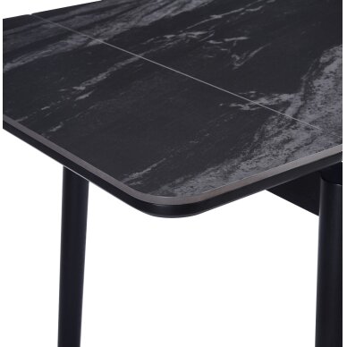 Išskleidžiamas valgomojo stalas DOVE 100-160x80 cm, matinė juoda 5 Išskleidžiamas valgomojo stalas DOVE 100-160x80 cm, matinė juoda 5