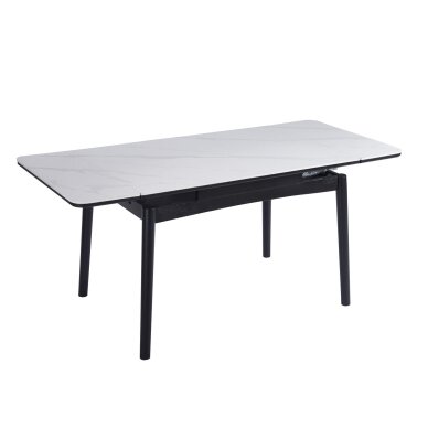 Išskleidžiamas valgomojo stalas DOVE 120-180x80 cm, matinė balta 2