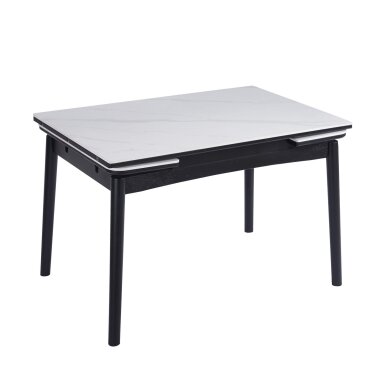 Išskleidžiamas valgomojo stalas DOVE 120-180x80 cm, matinė balta