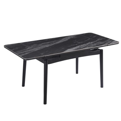 Išskleidžiamas valgomojo stalas DOVE 120-180x80 cm, matinė juoda 1