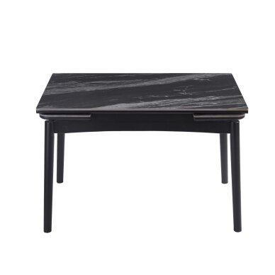Išskleidžiamas valgomojo stalas DOVE 120-180x80 cm, matinė juoda 2 Išskleidžiamas valgomojo stalas DOVE 120-180x80 cm, matinė juoda 2