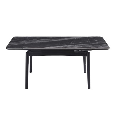 Išskleidžiamas valgomojo stalas DOVE 120-180x80 cm, matinė juoda 3
