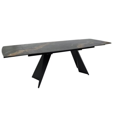 Išskleidžiamas valgomojo stalas ECLIPSE 165-240x90 cm, matinė juoda su auksu 1