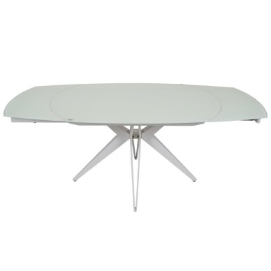 Išskleidžiamas valgomojo stalas HT93018 130-190x100 cm, baltas stiklas 1