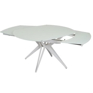 Išskleidžiamas valgomojo stalas HT93018 130-190x100 cm, baltas stiklas 2