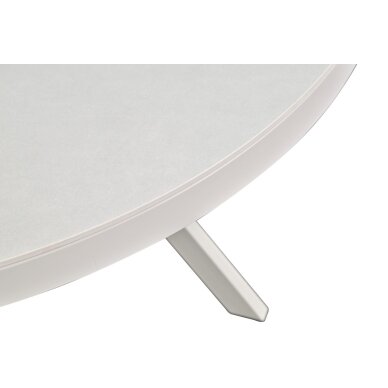 Išskleidžiamas valgomojo stalas LIBRA 100-130x100 cm, kreminis travertinas, pilkos kojos 4 Išskleidžiamas valgomojo stalas LIBRA 100-130x100 cm, kreminis travertinas, pilkos kojos 4