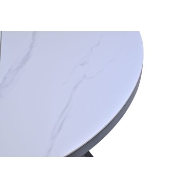 Išskleidžiamas valgomojo stalas LIBRA 100-130x100 cm, matinė balta 5