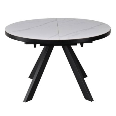 Išskleidžiamas valgomojo stalas LYRA 120-160x120 cm, matinė balta 1 Išskleidžiamas valgomojo stalas LYRA 120-160x120 cm, matinė balta 1