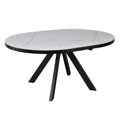 Išskleidžiamas valgomojo stalas LYRA 120-160x120 cm, matinė balta 2 Išskleidžiamas valgomojo stalas LYRA 120-160x120 cm, matinė balta 2