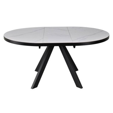 Išskleidžiamas valgomojo stalas LYRA 120-160x120 cm, matinė balta 4