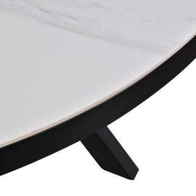 Išskleidžiamas valgomojo stalas LYRA 120-160x120 cm, matinė balta 5 Išskleidžiamas valgomojo stalas LYRA 120-160x120 cm, matinė balta 5