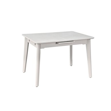 Išskleidžiamas valgomojo stalas OSTEN 110-140x80 cm, auksinis travertinas, pilkos kojos 2 Išskleidžiamas valgomojo stalas OSTEN 110-140x80 cm, auksinis travertinas, pilkos kojos 2