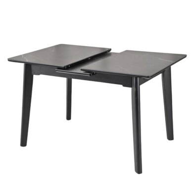 Išskleidžiamas valgomojo stalas OSTEN 120-160x80 cm, matinė juoda 3 Išskleidžiamas valgomojo stalas OSTEN 120-160x80 cm, matinė juoda 3