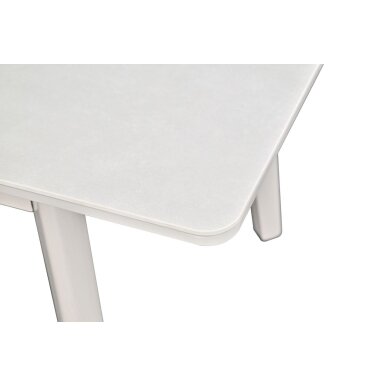 Išskleidžiamas valgomojo stalas OSTEN 140-180x80 cm, auksinis travertinas, pilkos kojos 5