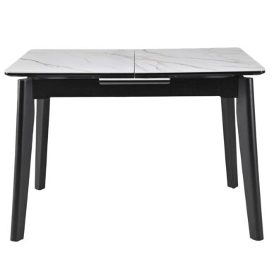 Išskleidžiamas valgomojo stalas OSTEN 140-180x80 cm, matinė balta su auksu 2