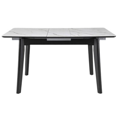 Išskleidžiamas valgomojo stalas OSTEN 140-180x80 cm, matinė balta su auksu 3 Išskleidžiamas valgomojo stalas OSTEN 140-180x80 cm, matinė balta su auksu 3