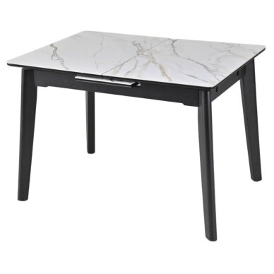 Išskleidžiamas valgomojo stalas OSTEN 140-180x80 cm, matinė balta su auksu 4 Išskleidžiamas valgomojo stalas OSTEN 140-180x80 cm, matinė balta su auksu 4