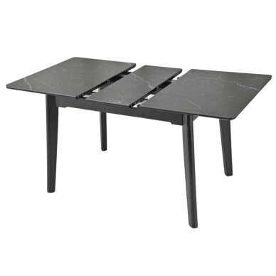 Išskleidžiamas valgomojo stalas OSTEN 140-180x80 cm, matinė juoda 4 Išskleidžiamas valgomojo stalas OSTEN 140-180x80 cm, matinė juoda 4
