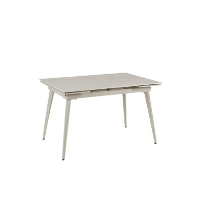 Išskleidžiamas valgomojo stalas REEF 120-180x80 cm, matinis šviesus travertinas, pilkos kojos 1 Išskleidžiamas valgomojo stalas REEF 120-180x80 cm, matinis šviesus travertinas, pilkos kojos 1