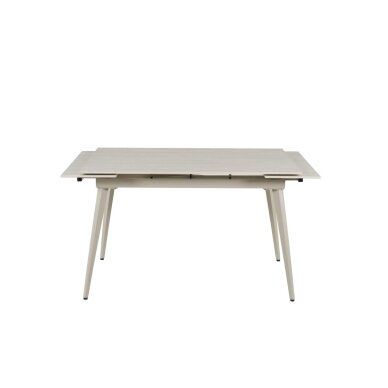 Išskleidžiamas valgomojo stalas REEF 120-180x80 cm, matinis šviesus travertinas, pilkos kojos 2