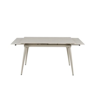 Išskleidžiamas valgomojo stalas REEF 120-180x80 cm, matinis šviesus travertinas, pilkos kojos 3