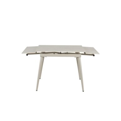 Išskleidžiamas valgomojo stalas REEF 90-140x70 cm, matinis šviesus travertinas, pilkos kojos 3