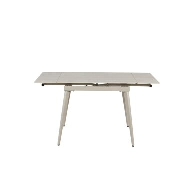 Išskleidžiamas valgomojo stalas REEF 90-140x70 cm, matinis šviesus travertinas, pilkos kojos 4 Išskleidžiamas valgomojo stalas REEF 90-140x70 cm, matinis šviesus travertinas, pilkos kojos 4