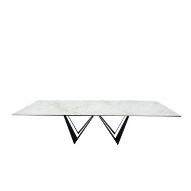 Išskleidžiamas valgomojo stalas ROMA 200-300x100 cm, balta 4