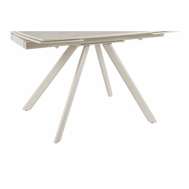 Išskleidžiamas valgomojo stalas URSA 125-180x80 cm, matinis tamsus travertinas, pilkos kojos 4