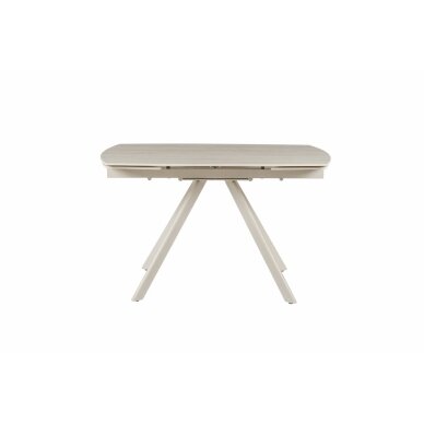 Išskleidžiamas valgomojo stalas URSA 125-180x80 cm, matinis tamsus travertinas, pilkos kojos