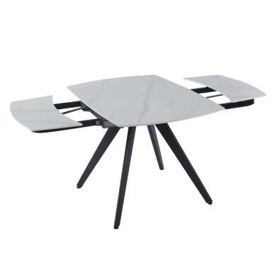 Išskleidžiamas valgomojo stalas VIGO 120-180x80 cm, matinis baltas marmuras 2 Išskleidžiamas valgomojo stalas VIGO 120-180x80 cm, matinis baltas marmuras 2