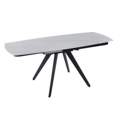 Išskleidžiamas valgomojo stalas VIGO 120-180x80 cm, matinis baltas marmuras 3