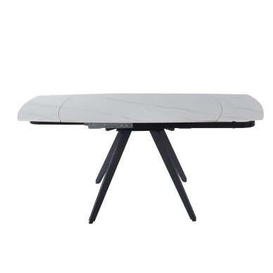 Išskleidžiamas valgomojo stalas VIGO 120-180x80 cm, matinis baltas marmuras Išskleidžiamas valgomojo stalas VIGO 120-180x80 cm, matinis baltas marmuras