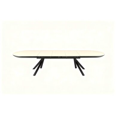Išskleidžiamas valgomojo stalas WESTO 220-370x100 cm, šviesus travertinas 2 Išskleidžiamas valgomojo stalas WESTO 220-370x100 cm, šviesus travertinas 2