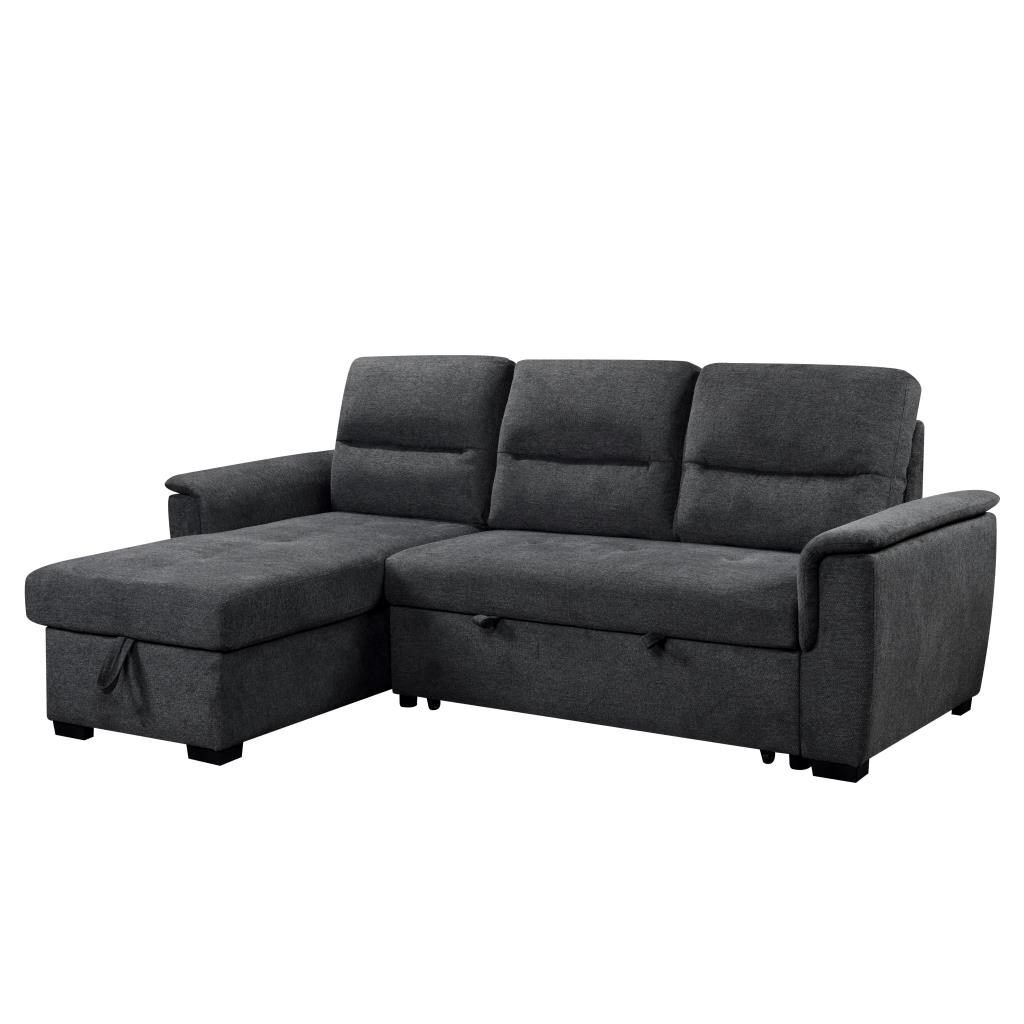 Kampinė sofa-lova KARIS, tamsiai pilka