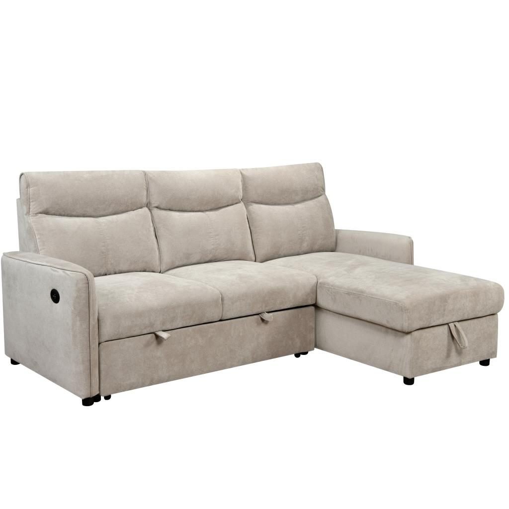 Kampinė sofa-lova LUMEN U, smėlio 1