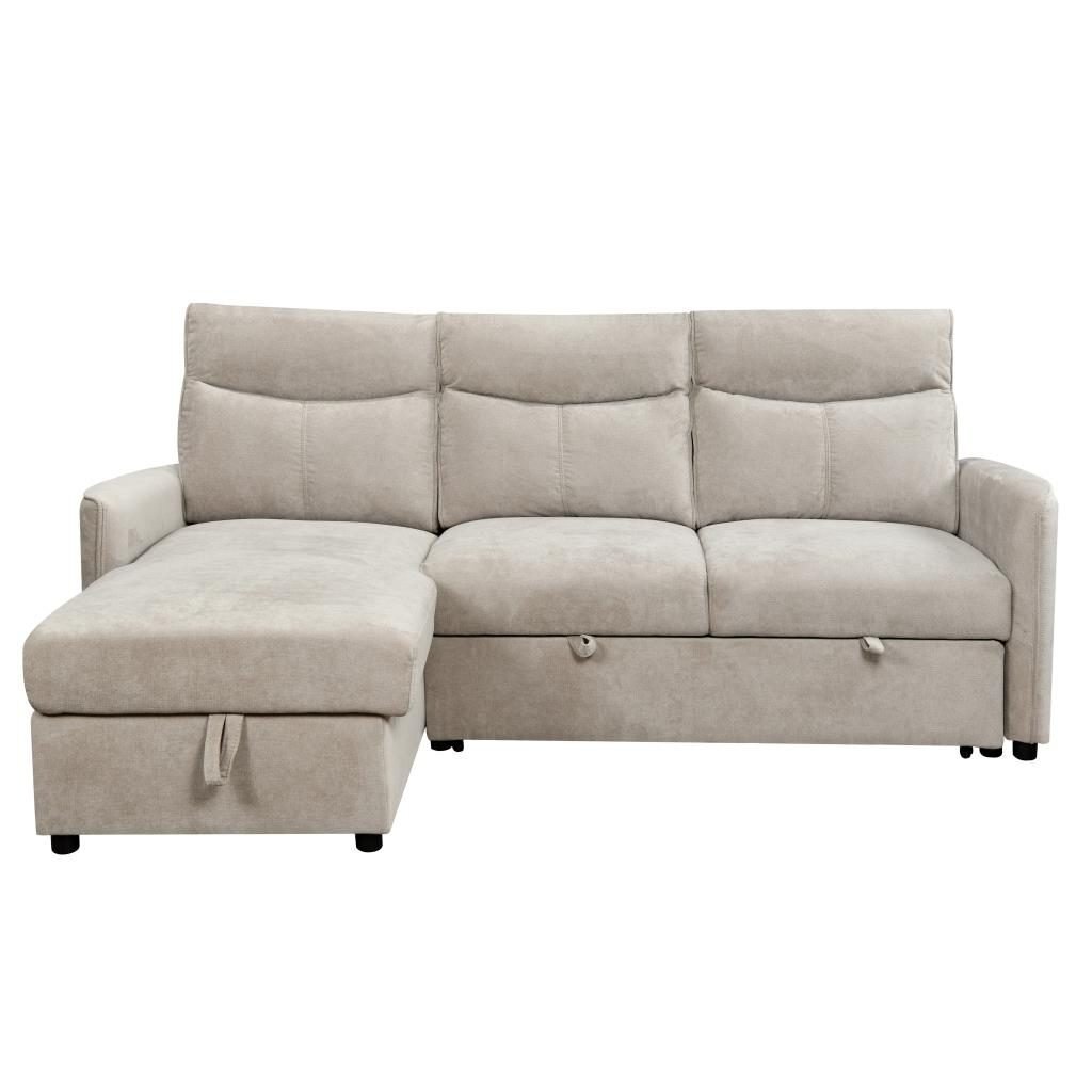 Kampinė sofa-lova LUMEN U, smėlio 2