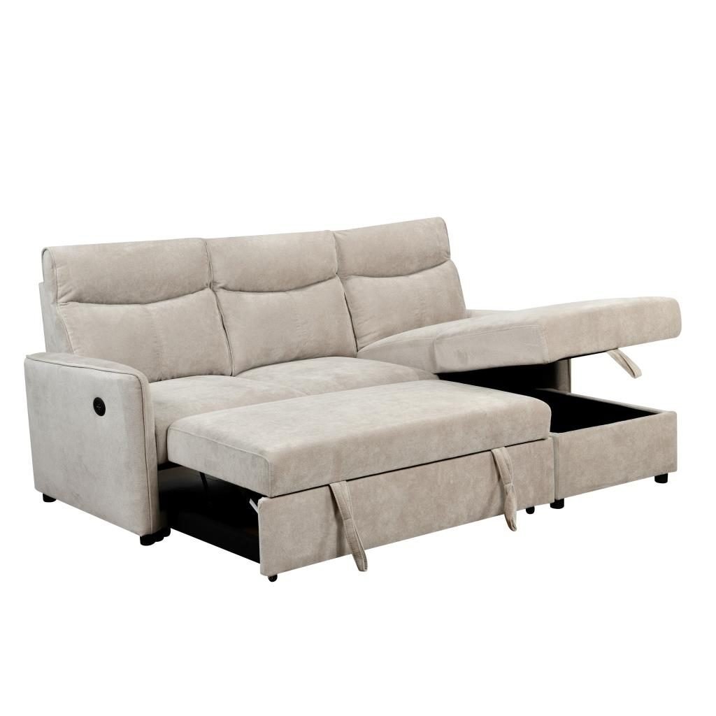 Kampinė sofa-lova LUMEN U, smėlio 5