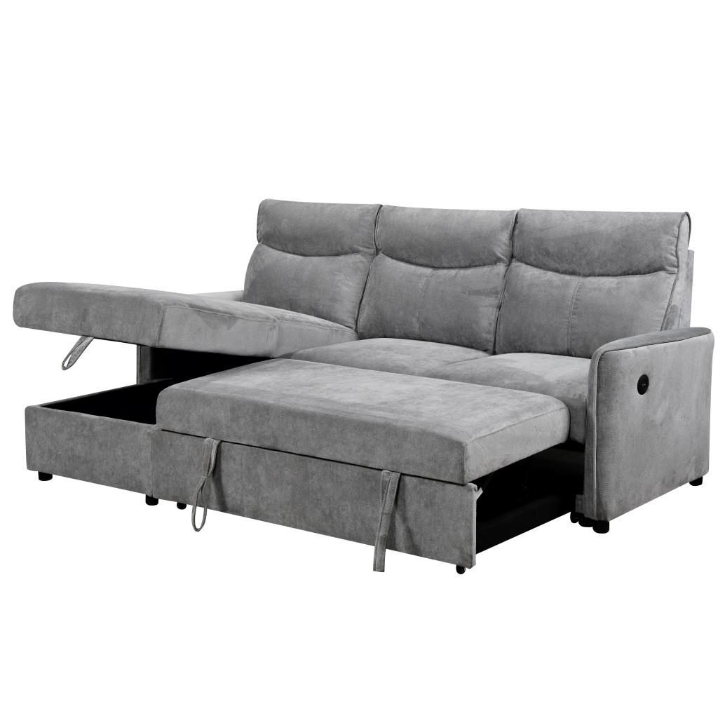 Kampinė sofa-lova LUMEN U, šviesiai pilka 4 Kampinė sofa-lova LUMEN U, šviesiai pilka 4