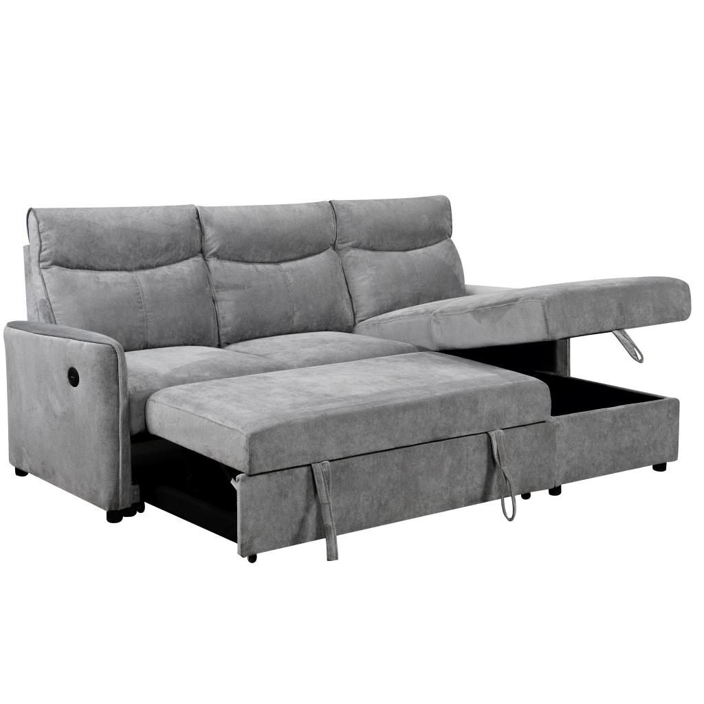 Kampinė sofa-lova LUMEN U, šviesiai pilka 5 Kampinė sofa-lova LUMEN U, šviesiai pilka 5