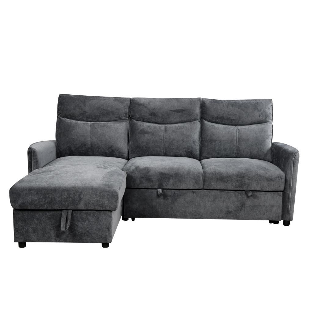 Kampinė sofa-lova LUMEN U, tamsiai pilka 2 Kampinė sofa-lova LUMEN U, tamsiai pilka 2
